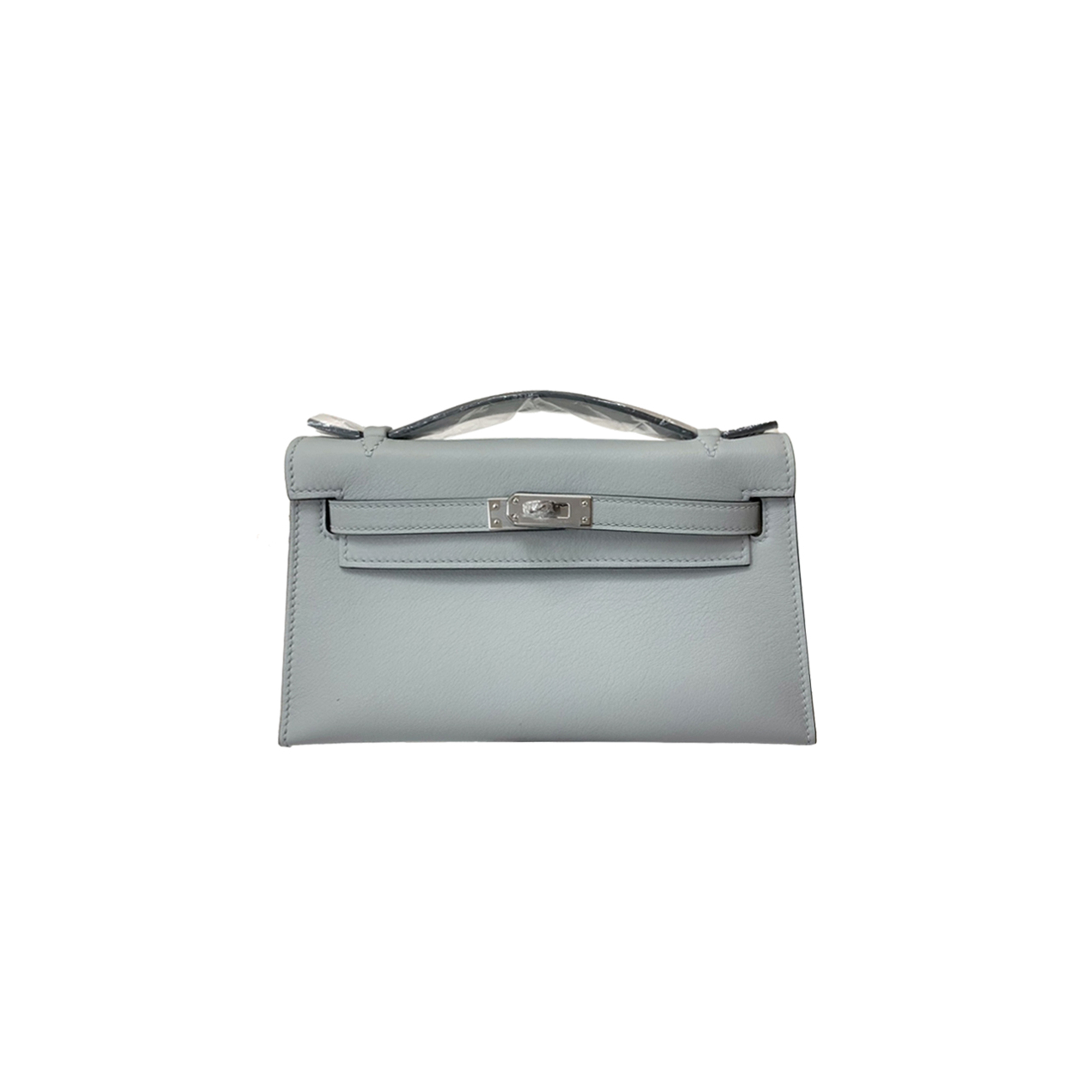 H**mes kelly swift linen blue silver buckle (22*14*7cm)